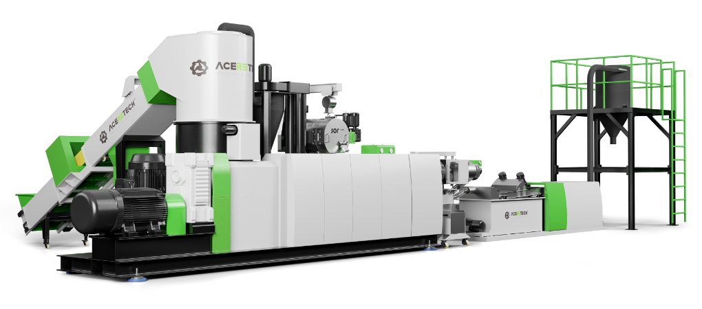 ACS-H Single Screw Cutter Compactor Plastic Recycling Pelletizing Machine-ACEEXTECH Plastic extrus